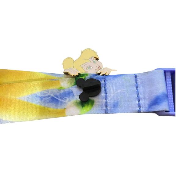 Disney World Parks Peeking Tinker Bell Lanyard Pin and Tinker Bell Lanyard - Picture 2 of 8